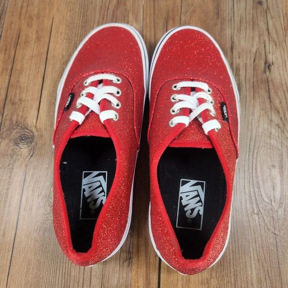 Vans Red Glitter Athletic Shoes - Picture 6 of 10